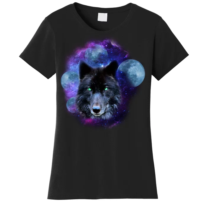 Dark Moon Wolf Galaxy Women's T-Shirt