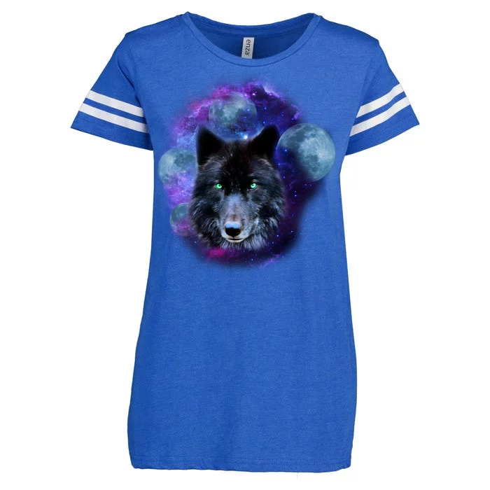 Dark Moon Wolf Galaxy Enza Ladies Jersey Football T-Shirt