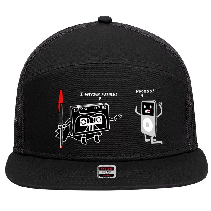 Darth Cassette Tape 7 Panel Mesh Trucker Snapback Hat