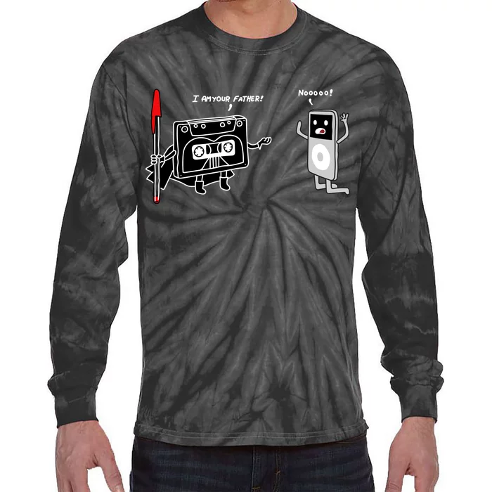 Darth Cassette Tape Tie-Dye Long Sleeve Shirt