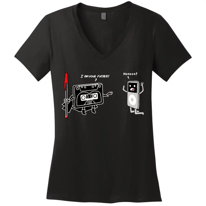 Darth Cassette Tape Women's V-Neck T-Shirt