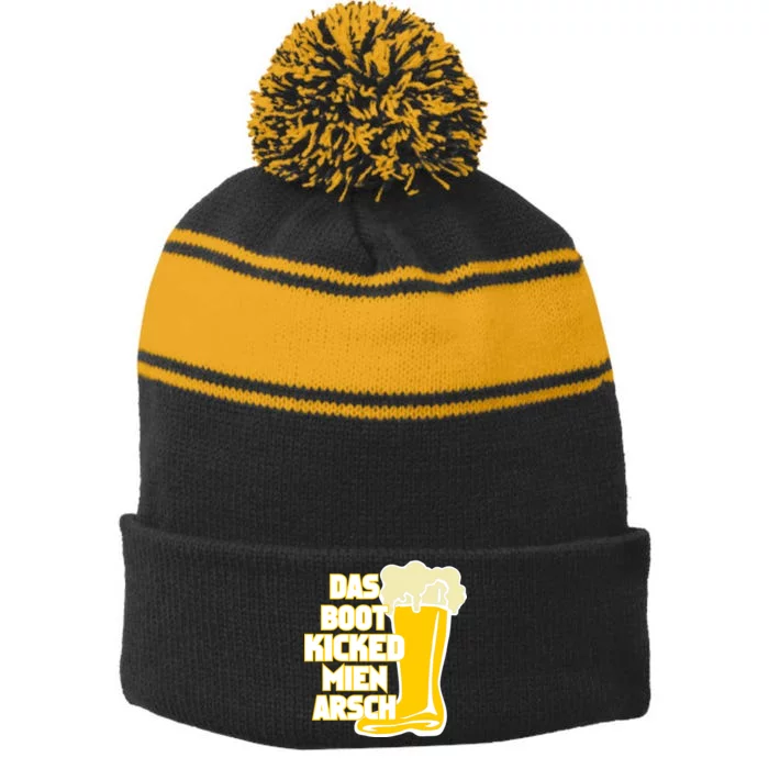 Das Boot Kicked Mien Arsch Stripe Pom Pom Beanie