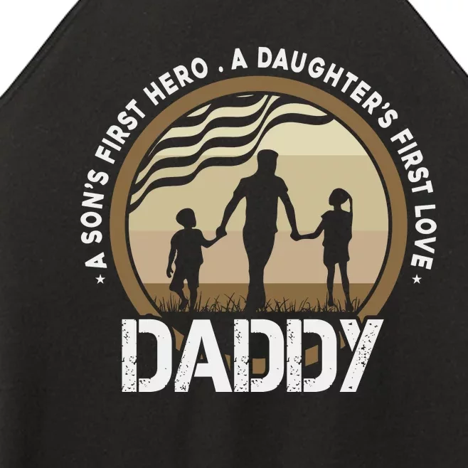 Daddy A Sons First Hero Daughters First Love Women’s Perfect Tri Rocker Tank