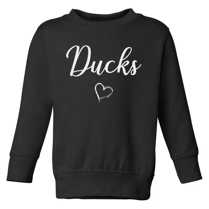 Ducks Above Small Heart Taylor Toddler Sweatshirt