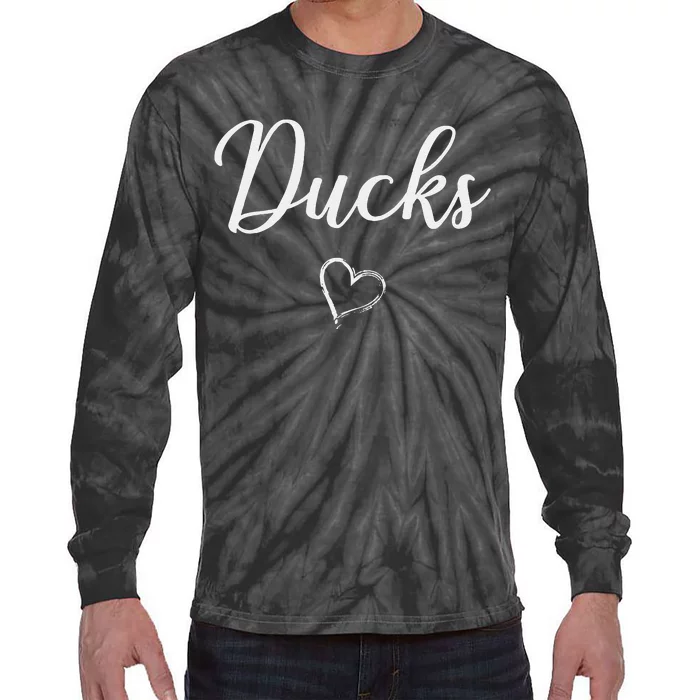 Ducks Above Small Heart Taylor Tie-Dye Long Sleeve Shirt