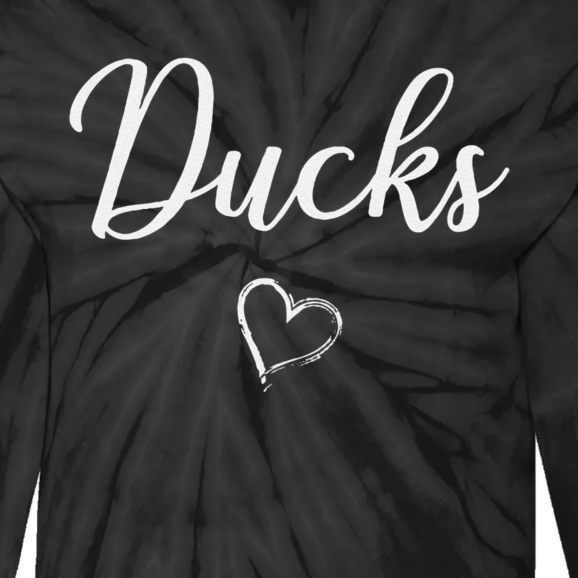 Ducks Above Small Heart Taylor Tie-Dye Long Sleeve Shirt