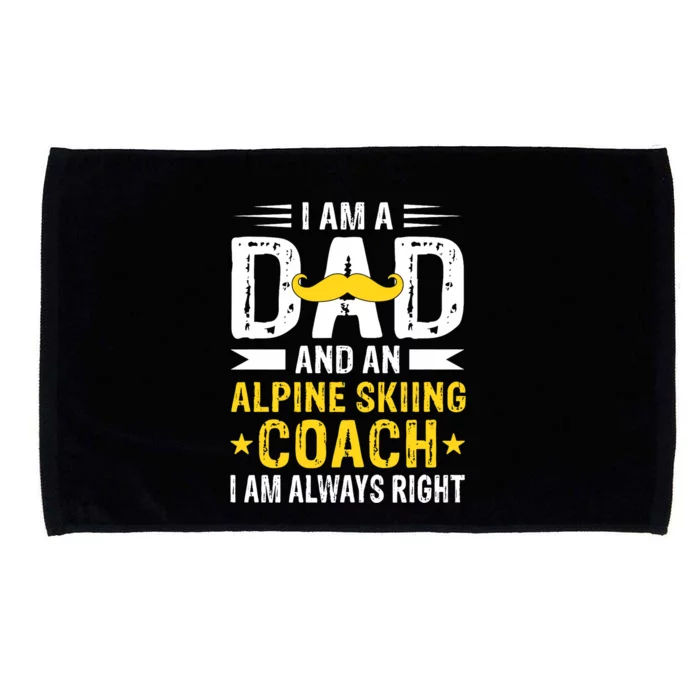 Dad Alpine Skiing Coach Funny Alpine Skiing Coach Microfiber Hand Towel