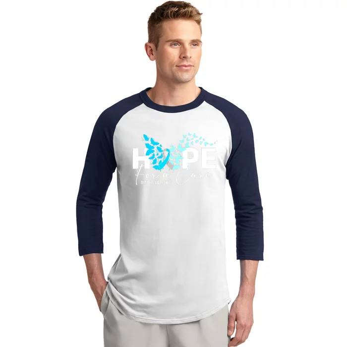 Diabetes Awareness 's Butterfly T1 T2 Baseball Sleeve Shirt