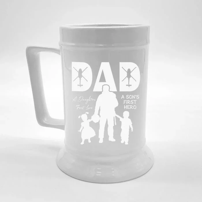 Dad A Sons First Hero A Daughters First Love Front & Back Beer Stein