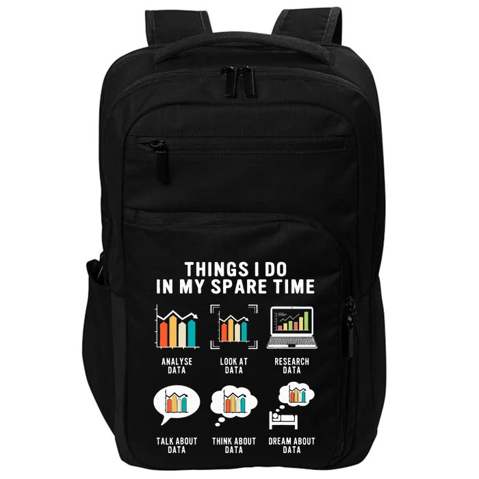 Data Analyst Statistic Scientist Funny Data Engineer Nerd Impact Tech Backpack