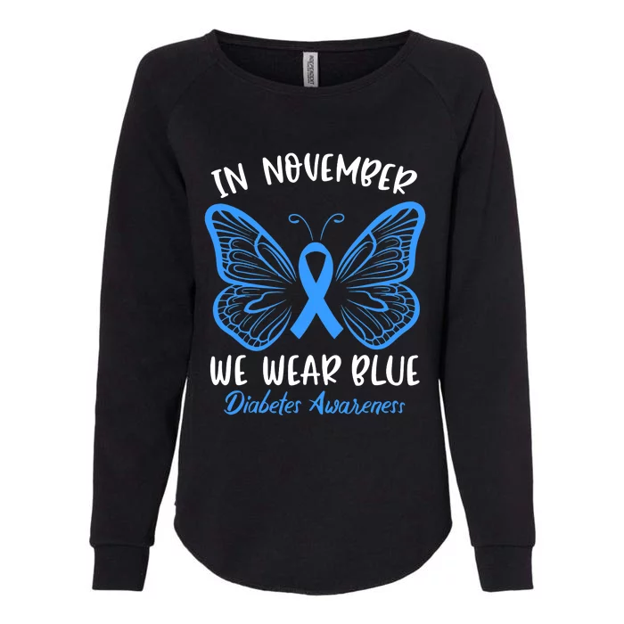 Diabetes Awareness 's Butterfly T1 T2 Womens California Wash Sweatshirt