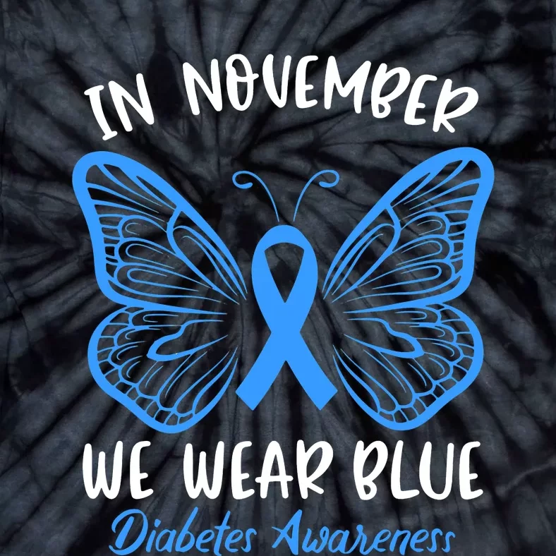 Diabetes Awareness 's Butterfly T1 T2 Tie-Dye T-Shirt