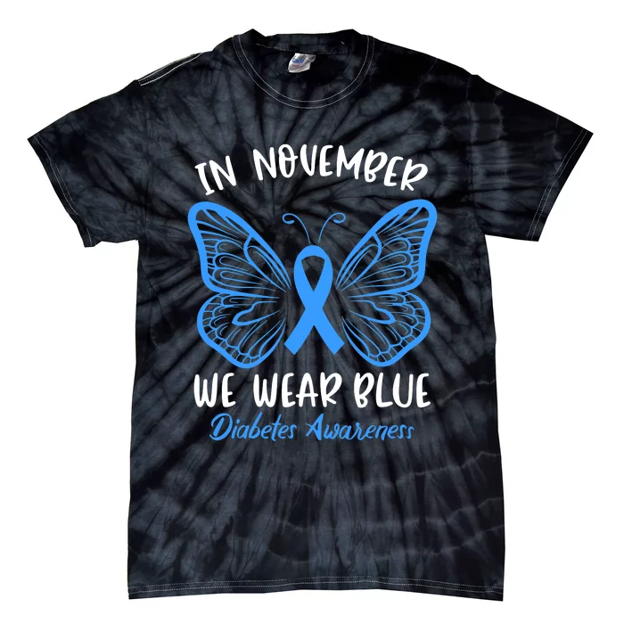 Diabetes Awareness 's Butterfly T1 T2 Tie-Dye T-Shirt