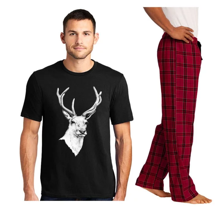 Deer Antlers Stag Head Pajama Set