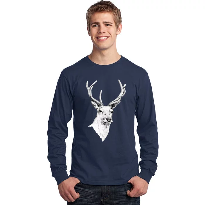 Deer Antlers Stag Head Tall Long Sleeve T-Shirt