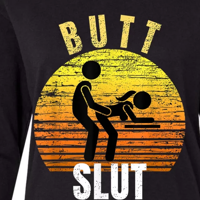 Distressed Anal Slut Kinky Butt Slut Anal Sex Lover Womens Cotton Relaxed Long Sleeve T-Shirt