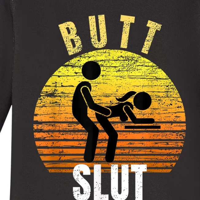 Distressed Anal Slut Kinky Butt Slut Anal Sex Lover Baby Long Sleeve Bodysuit