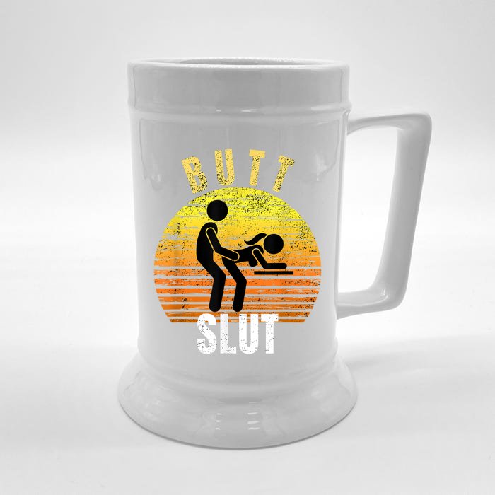 Distressed Anal Slut Kinky Butt Slut Anal Sex Lover Front & Back Beer Stein