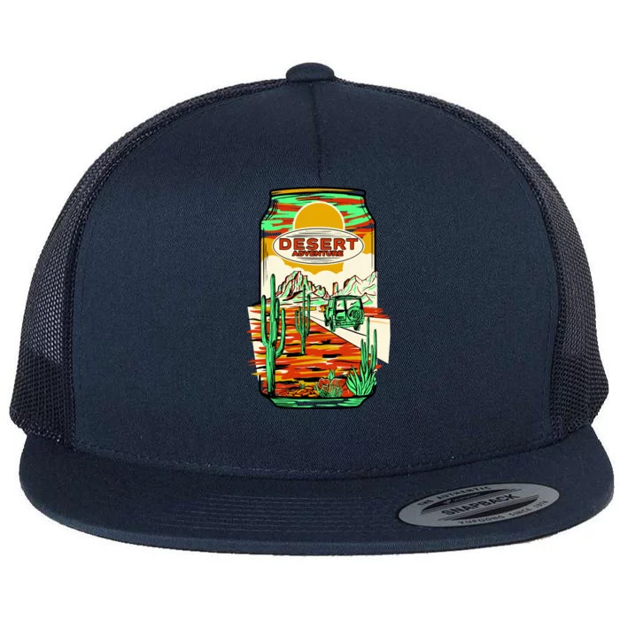 Desert Adventure Soda Can Flat Bill Trucker Hat