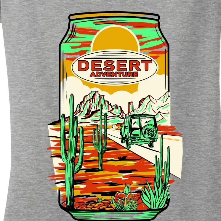 Desert Adventure Soda Can Women's V-Neck T-Shirt