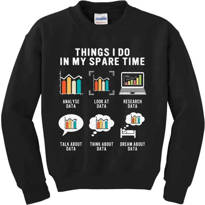 Data Analyst Statistic Scientist Funny Data Engineer Nerd Kids Sweatshirt