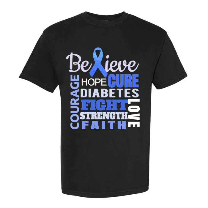 Diabetes Awareness Shirt Blue Ribbon Diabetes Garment-Dyed Heavyweight T-Shirt