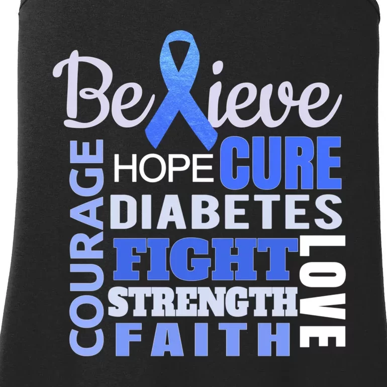 Diabetes Awareness Shirt Blue Ribbon Diabetes Ladies Essential Tank