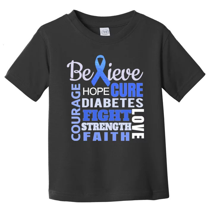 Diabetes Awareness Shirt Blue Ribbon Diabetes Toddler T-Shirt