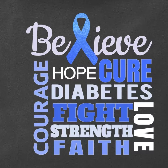 Diabetes Awareness Shirt Blue Ribbon Diabetes Zip Tote Bag