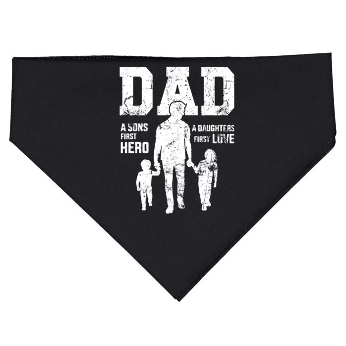 Daddy A Son's First Hero A Daughter's First Love USA-Made Doggie Bandana