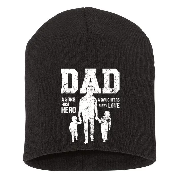 Daddy A Son's First Hero A Daughter's First Love Short Acrylic Beanie