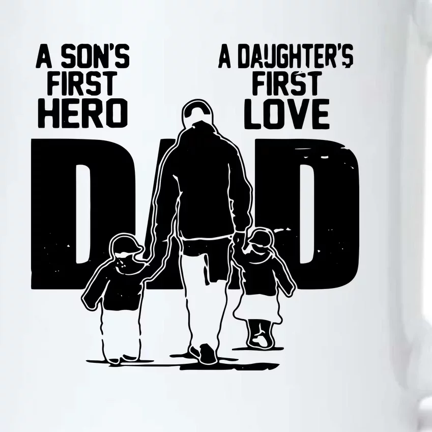 Dad A Sons First Hero Daughters First Love Fathers Day Gift Black Color Changing Mug