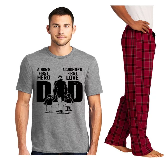 Dad A Sons First Hero Daughters First Love Fathers Day Gift Pajama Set