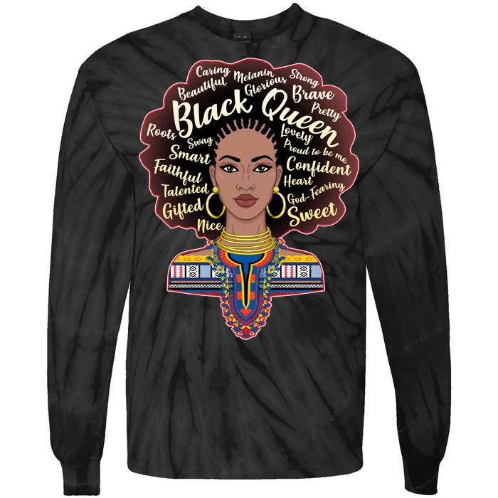 Dashiki Black Queen Tie-Dye Long Sleeve Shirt