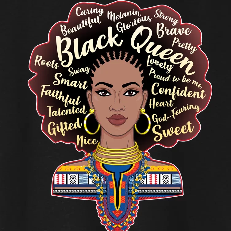 Dashiki Black Queen Women's Crop Top Tee