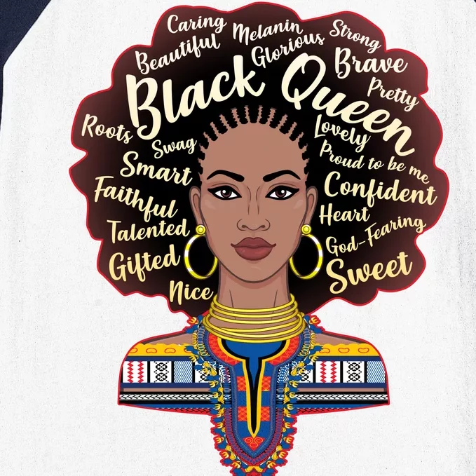 Dashiki Black Queen Baseball Sleeve Shirt