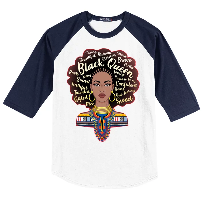 Dashiki Black Queen Baseball Sleeve Shirt