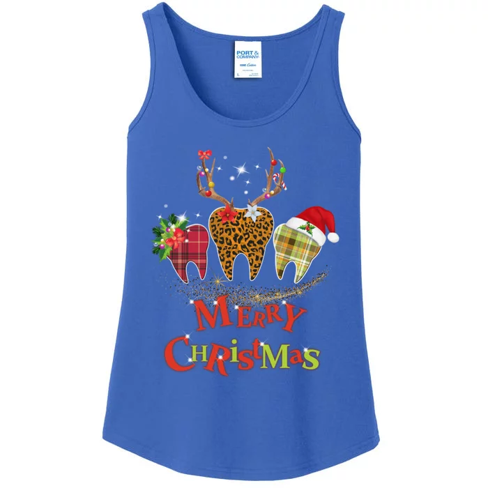 Dental Assistant Tooth Reindeer Red Plaid Cute Xmas Family Meaningful Gift Ladies Essential Tank