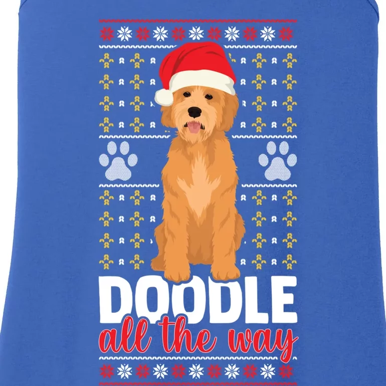 Doodle All The Way Funny Goldendoodle Santa Hat Christmas Gift Ladies Essential Tank