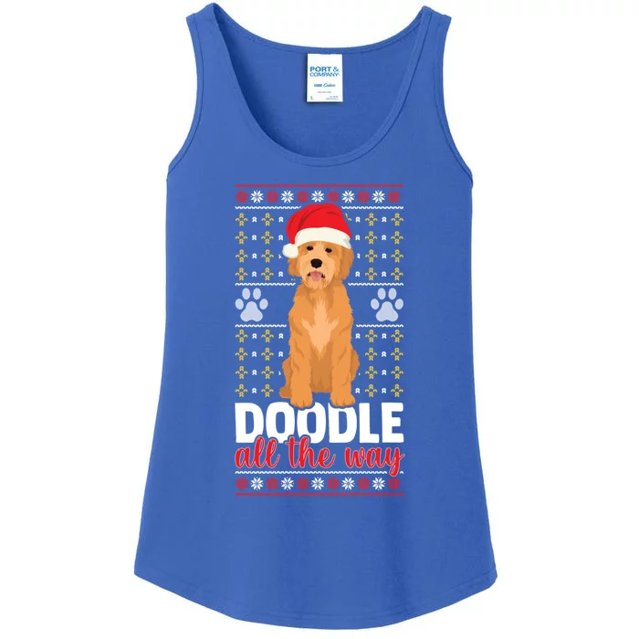 Doodle All The Way Funny Goldendoodle Santa Hat Christmas Gift Ladies Essential Tank