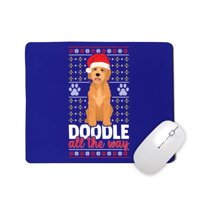 Doodle All The Way Funny Goldendoodle Santa Hat Christmas Gift Mousepad