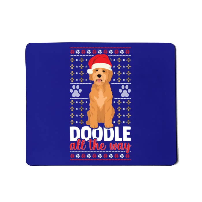 Doodle All The Way Funny Goldendoodle Santa Hat Christmas Gift Mousepad