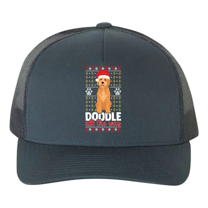 Doodle All The Way Funny Goldendoodle Santa Hat Christmas Gift Yupoong Adult 5-Panel Trucker Hat