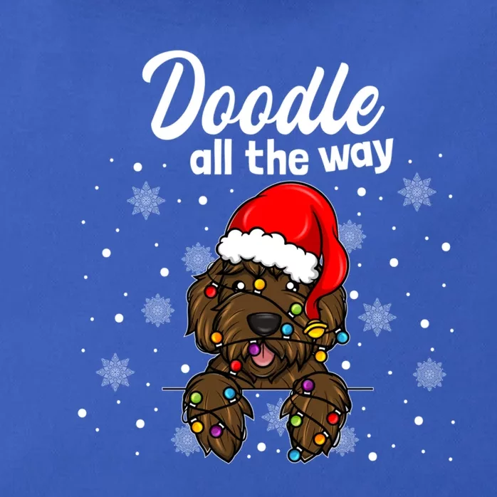 Doodle All The Way Labradoodle Santa Claus Hat Christmas Gift Zip Tote Bag