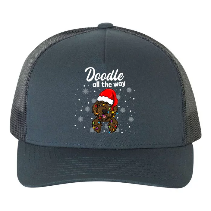 Doodle All The Way Labradoodle Santa Claus Hat Christmas Gift Yupoong Adult 5-Panel Trucker Hat