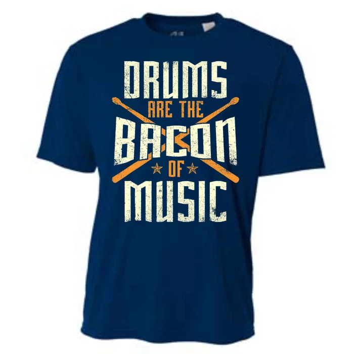 Drums Are The Bacon Of Music - Drumming Drummer Music Lover Cooling Performance Crew T-Shirt