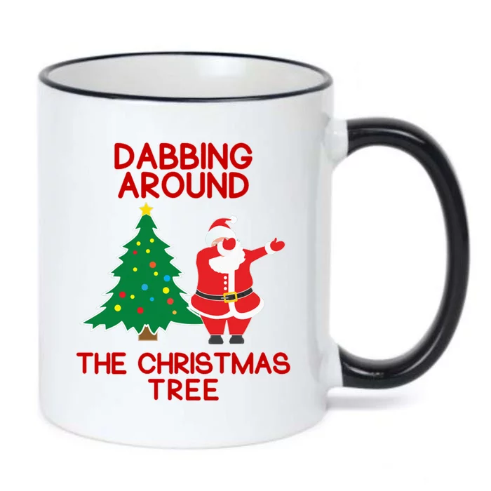 Dabbing Around The Christmas Tree Black Color Changing Mug