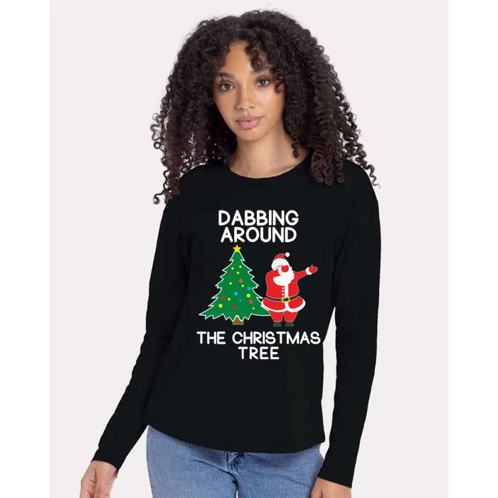 Dabbing Around The Christmas Tree Womens Cotton Relaxed Long Sleeve T-Shirt