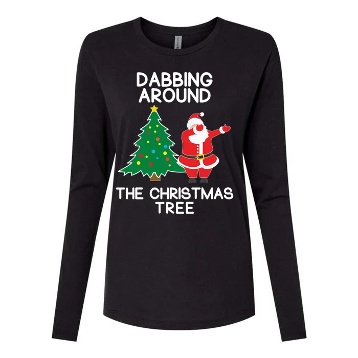 Dabbing Around The Christmas Tree Womens Cotton Relaxed Long Sleeve T-Shirt