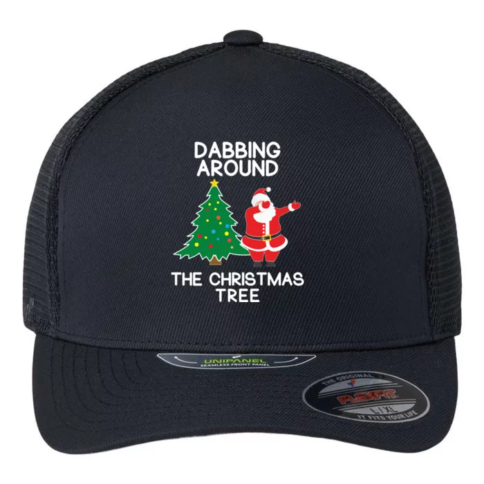 Dabbing Around The Christmas Tree Flexfit Unipanel Trucker Cap